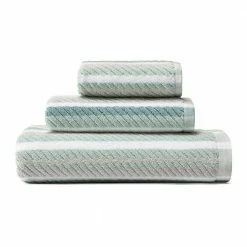 Wholesale 🛒 Ocean Bay 3-Piece Aqua Striped Cotton Bath Towel Set by Tommy Bahama ❤️
