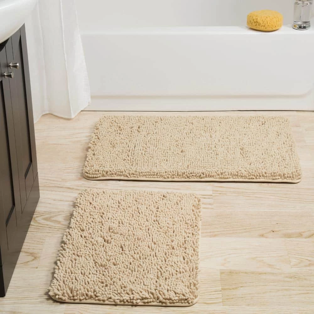 Best deal ๐ฏ 2-Piece Beige Memory Foam Shag Bath Mat Set by Lavish Home ๐ 4 Best deal ๐ฏ 2-Piece Beige Memory Foam Shag Bath Mat Set by Lavish Home ๐ - Image 4