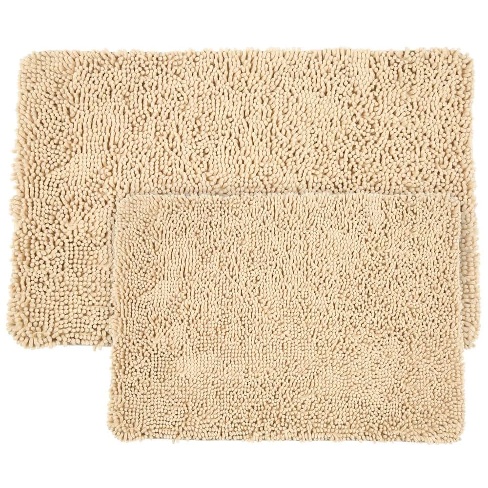 Best deal ๐ฏ 2-Piece Beige Memory Foam Shag Bath Mat Set by Lavish Home ๐ 1 Best deal ๐ฏ 2-Piece Beige Memory Foam Shag Bath Mat Set by Lavish Home ๐