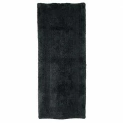 Flash Sale 😉 60 in. x 24 in. in Black Reversible Cotton Rectangle Bath Mat by Lavish Home 🔥