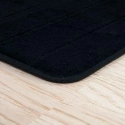 Outlet 🔥 Black 20.25 in. x 32.25 in. Memory Foam 2-Piece Bath Mat Set by Lavish Home 🌟 -Harper Lane Sales black lavish home bathroom rugs bath mats 67 16 bl 40 1000