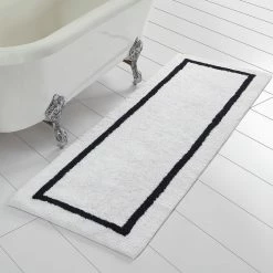 Flash Sale ⭐ Black Reversible Contrast Stripe Bath Runner by MODERN THREADS 🛒