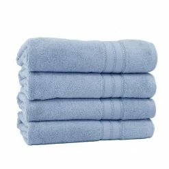 Wholesale 🔔 Spunloft 4-Piece Blue Solid Cotton Bath Sheet Set by MODERN THREADS 😍