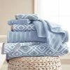 Best Sale 🥰 6-Piece Yarn Dyed Towel Set Oxford Blue by MODERN THREADS ⭐