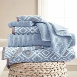 Best Sale 🥰 6-Piece Yarn Dyed Towel Set Oxford Blue by MODERN THREADS ⭐