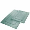 Outlet 👏 2-Pack Solid Loop Cotton 21x34 inch Bath Mat Set with non-slip backing Spa Blue by MODERN THREADS 😉