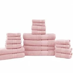 Cheapest 👍 Spunloft 18-Piece Blush Solid Cotton Towel Set by MODERN THREADS 🛒