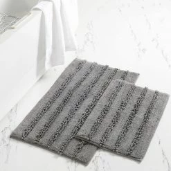 Budget 💯 Chenile Charcoal Bath Mat 2-Pack by MODERN THREADS 👍