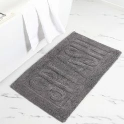 New ❤️ 2-Pack "Splash" Charcoal 21 in. x 34 in. 100% Cotton Bath Mat by MODERN THREADS 🧨 -Harper Lane Sales charcoal modern threads bathroom rugs bath mats 5btsp2pe chr st c3 1000