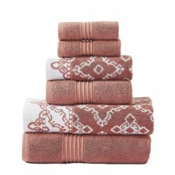 Best Sale ⭐ 6 Yarn Dyed Jacquard/Solid towel set Charlize Clay by MODERN THREADS 😍