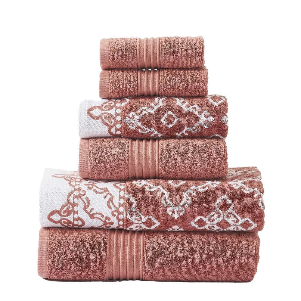 Best Sale โญ 6 Yarn Dyed Jacquard/Solid towel set Charlize Clay by MODERN THREADS ๐ 1 Best Sale โญ 6 Yarn Dyed Jacquard/Solid towel set Charlize Clay by MODERN THREADS ๐