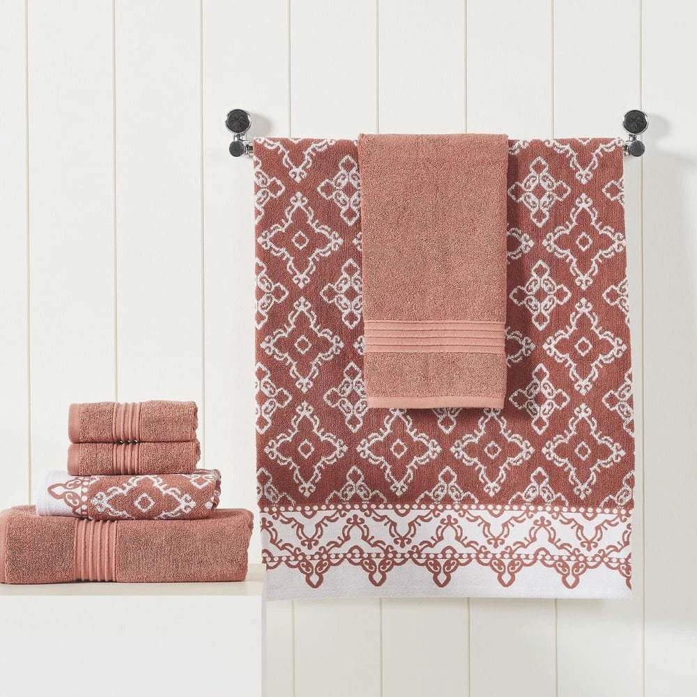 Best Sale โญ 6 Yarn Dyed Jacquard/Solid towel set Charlize Clay by MODERN THREADS ๐ 2 Best Sale โญ 6 Yarn Dyed Jacquard/Solid towel set Charlize Clay by MODERN THREADS ๐ - Image 2