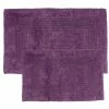 Best Pirce ✔️ Eggplant Purple Reversible Cotton Rectangle 2- Piece Bath Mat Set by Lavish Home 🧨