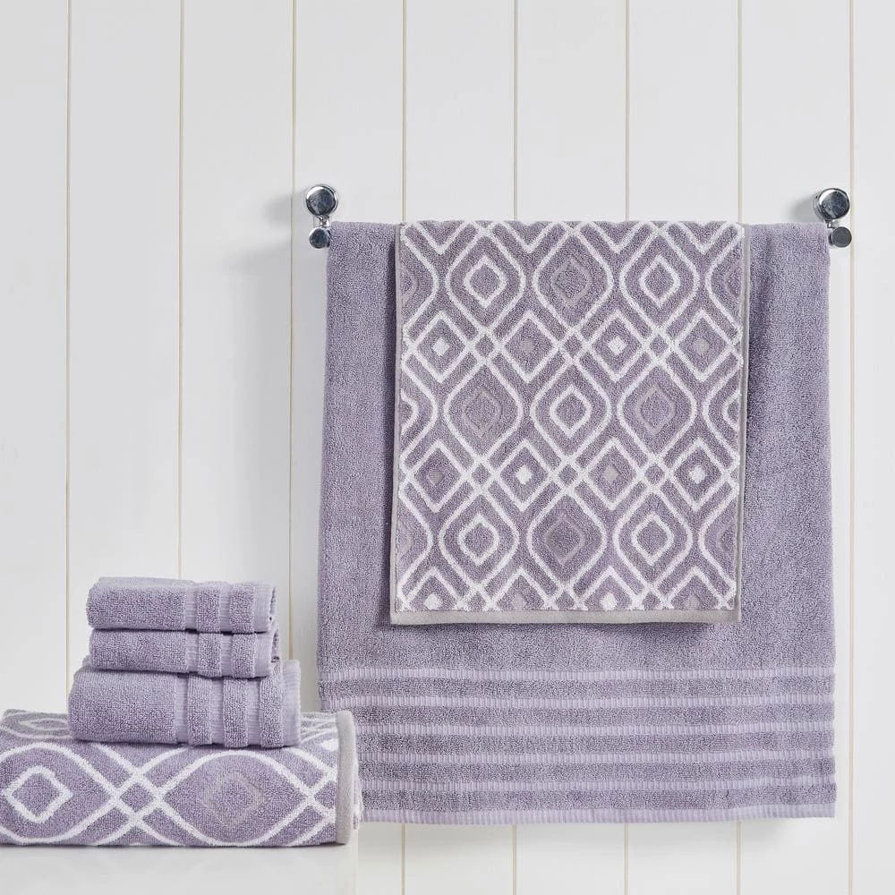 Promo ⌛ Oxford Gray Lavender 6-Piece Yarn Dyed Towel Set by MODERN THREADS ⭐ 2 Promo ⌛ Oxford Gray Lavender 6-Piece Yarn Dyed Towel Set by MODERN THREADS ⭐ - Image 2