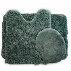Best Pirce ๐ 3-Piece 19.5 in. x 24 in. Green Super Plush Non-Slip Bath Mat Set by Lavish Home ๐