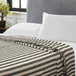 Wholesale ❤️ Jay Black and White Full/Queen Cotton Blanket by Harper Lane ✔️