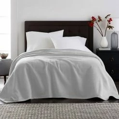 Best deal 🔥 Velvet Plush Light Grey Polyester Woven King Blanket by Harper Lane 🤩