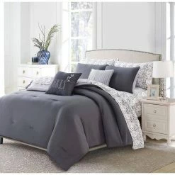 Best Pirce 🔥 9-Piece Charcoal Parisian Queen Bed in a Bag Set by Harper Lane ⭐