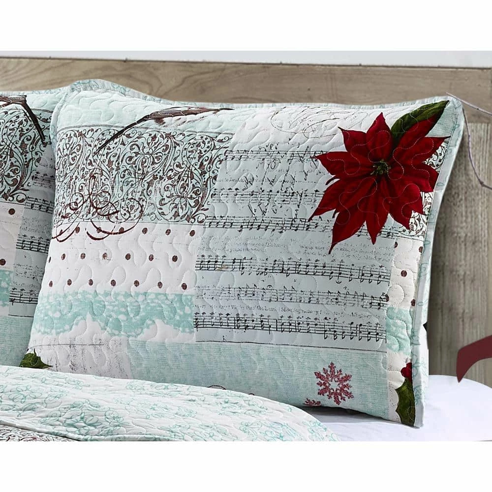 Coupon β€οΈ Noel Classic Multi Poinsetta π Christmas Microfiber Twin 2-Piece Quilt Set by Harper Lane π 4 Coupon β€οΈ Noel Classic Multi Poinsetta π Christmas Microfiber Twin 2-Piece Quilt Set by Harper Lane π - Image 4