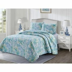 Promo 🛒 Tropical Vibes 2-Piece White Microfiber Twin Quilt Set by Harper Lane 🧨