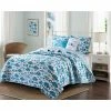 Budget 🎁 3-Piece Blue Welcome Cove Coastal Reversible Microfiber King Quilt Set by Harper Lane 🛒
