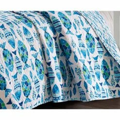 Top 10 😉 2-Piece Blue Welcome Cove Coastal Reversible Microfiber Twin Quilt Set by Harper Lane 🤩 -Harper Lane Sales harper lane bedding sets 13360 4f 1000