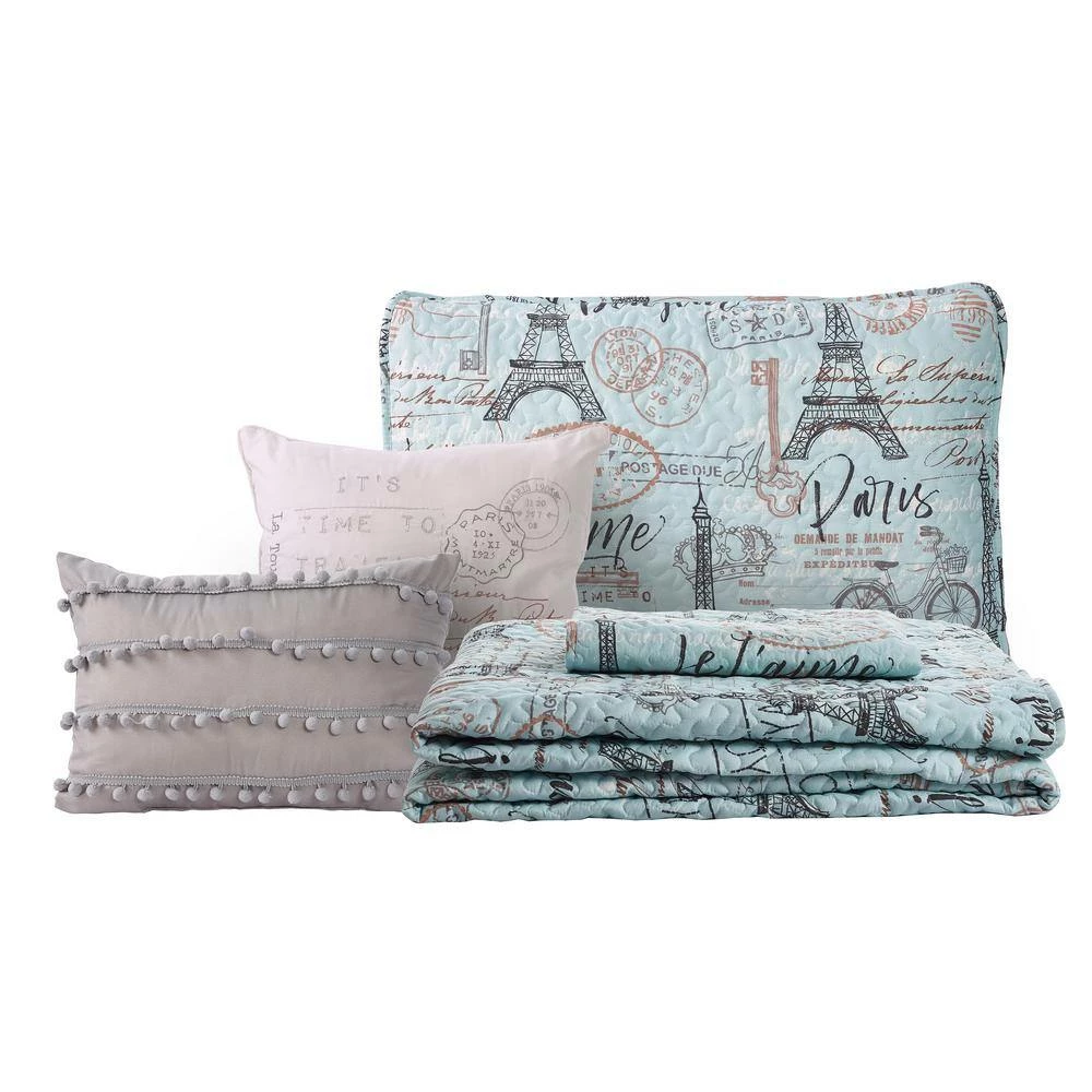 Best reviews of ๐ Travel to Paris 5-Piece Blue Microfiber Full/Queen Quilt Set by Harper Lane โ๏ธ 3 Best reviews of ๐ Travel to Paris 5-Piece Blue Microfiber Full/Queen Quilt Set by Harper Lane โ๏ธ - Image 3
