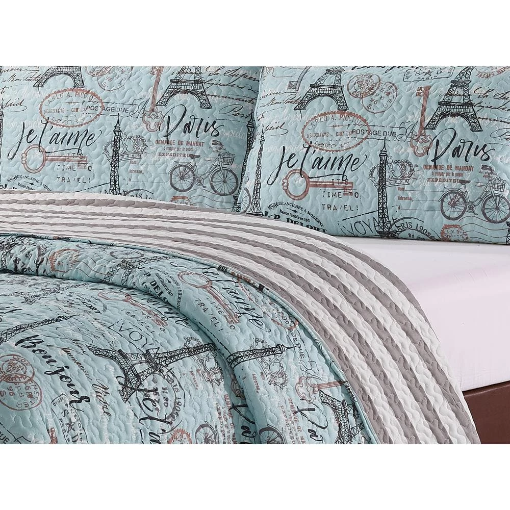 Best reviews of ๐ Travel to Paris 5-Piece Blue Microfiber Full/Queen Quilt Set by Harper Lane โ๏ธ 2 Best reviews of ๐ Travel to Paris 5-Piece Blue Microfiber Full/Queen Quilt Set by Harper Lane โ๏ธ - Image 2