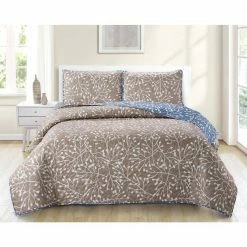 Hot Sale 🔥 Branches 2-Piece Tan Microfiber Twin Quilt Set by Harper Lane 🛒