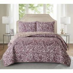 Coupon 🔔 Branches 2-Piece Purple Microfiber Twin Quilt Set by Harper Lane 🎁