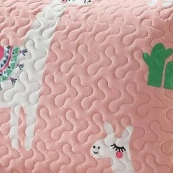 Best deal 🧨 Cool Llama 2-Piece Pink Microfiber Twin Quilt Set by Harper Lane 👍 -Harper Lane Sales harper lane bedding sets 15361 1f 1000