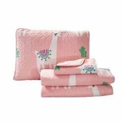 Best deal 🧨 Cool Llama 2-Piece Pink Microfiber Twin Quilt Set by Harper Lane 👍 -Harper Lane Sales harper lane bedding sets 15361 4f 1000