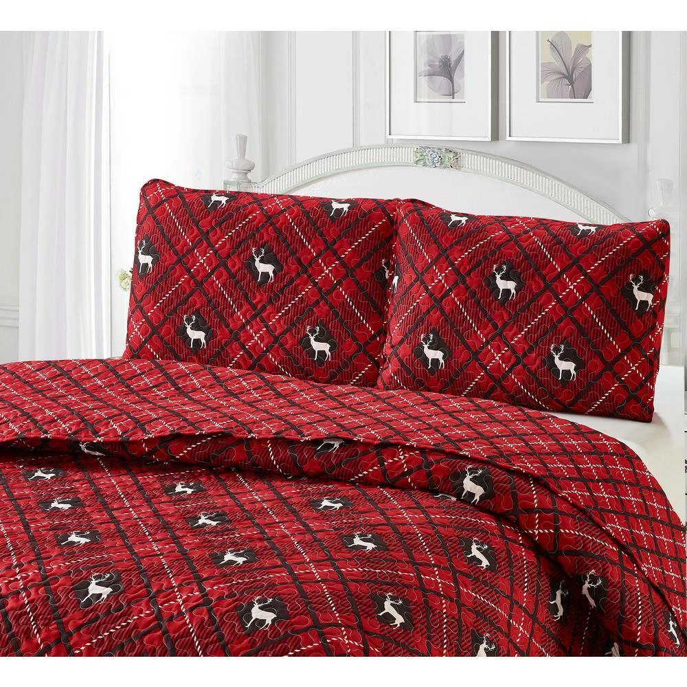 Hot Sale ๐งจ Rudolph 3-Piece Red Microfiber King Quilt Set by Harper Lane ๐ 2 Hot Sale ๐งจ Rudolph 3-Piece Red Microfiber King Quilt Set by Harper Lane ๐ - Image 2