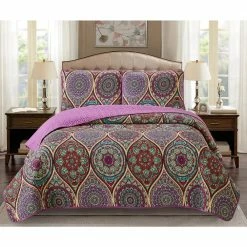 Flash Sale ❤️ Tamara 3-Piece Purple Microfiber Full/Queen Quilt Set by Harper Lane 💯