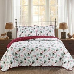 Top 10 😉 Pinecone 3-Piece White Microfiber King Quilt Set by Harper Lane 👍