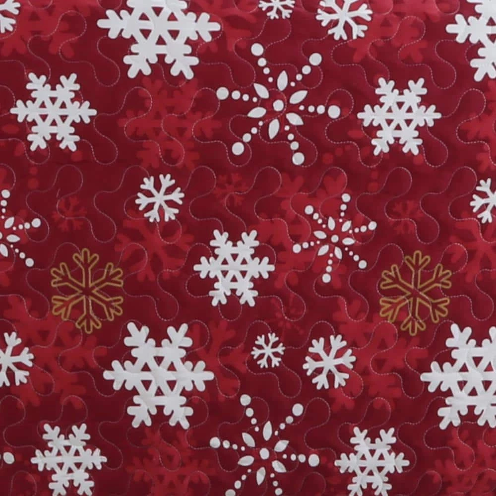 Promo β Snowflakes 2-Piece Grey/Red Microfiber Twin Quilt Set by Harper Lane π― 4 Promo β Snowflakes 2-Piece Grey/Red Microfiber Twin Quilt Set by Harper Lane π― - Image 4