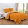New 🔥 Solid Medallion 2-Piece Orange/Tan Microfiber Twin Quilt Set by Harper Lane 🎁