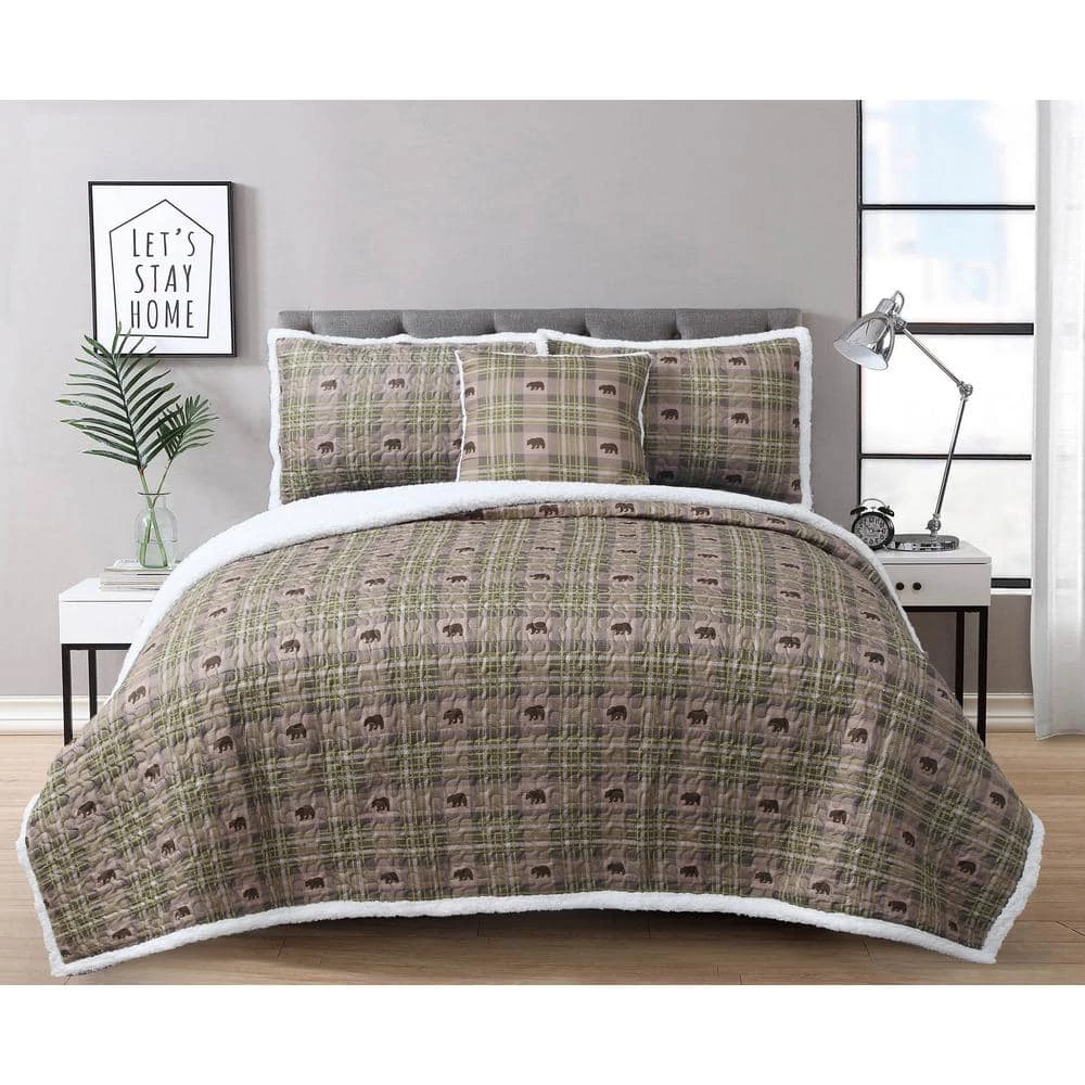 Cheap ๐งจ Arbor 4-Piece Brown Microfiber Sherpa King Comforter Set by Harper Lane ๐ 1 Cheap ๐งจ Arbor 4-Piece Brown Microfiber Sherpa King Comforter Set by Harper Lane ๐