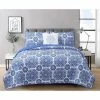 Outlet ❤️ Briar 4-Piece Blue Microfiber Full/Queen Quilt Set by Harper Lane ⌛