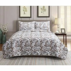 Best deal 😉 Scroll 2-Piece Tan Microfiber Twin Quilt Set by Harper Lane 🎉
