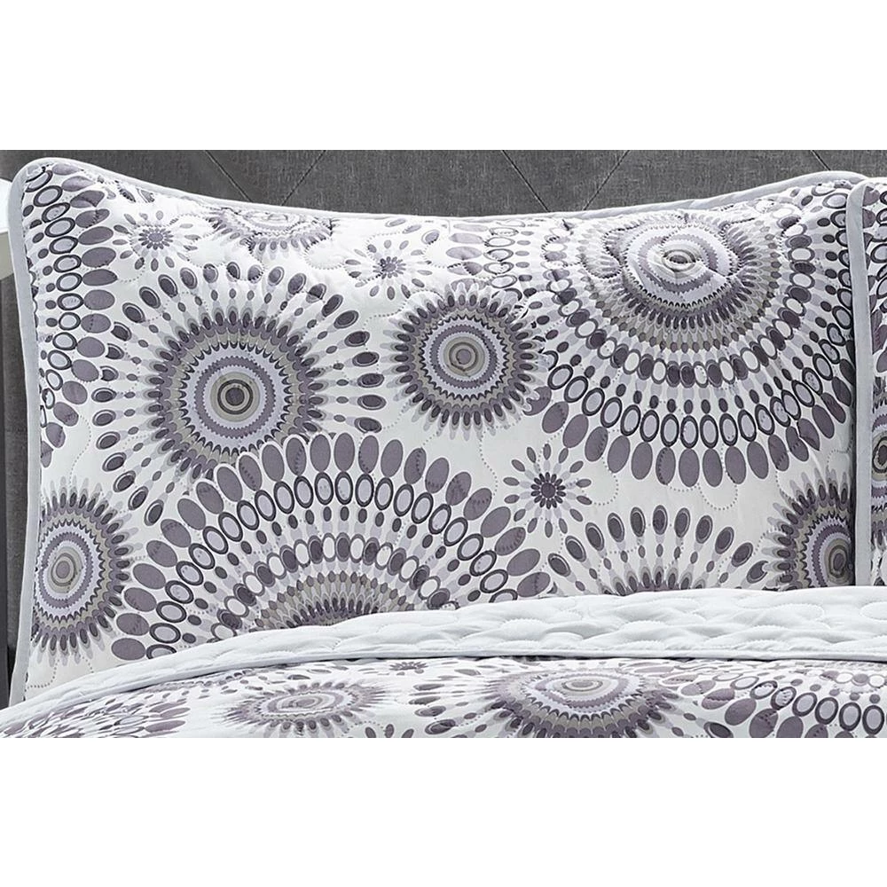 Discount ๐ Starburst 3-Piece Gray Microfiber Full/Queen Quilt Set by Harper Lane ๐ 2 Discount ๐ Starburst 3-Piece Gray Microfiber Full/Queen Quilt Set by Harper Lane ๐ - Image 2