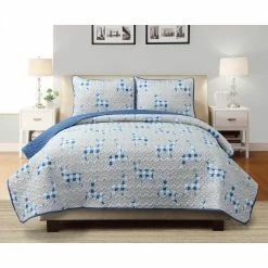 New ๐คฉ Claus 3-Piece Grey Microfiber Full/Queen Quilt Set by Harper Lane ๐