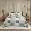 Brand new ❤️ Aubin Patchwork 3-Piece Grey Microfiber King Quilt Set by Harper Lane 🥰