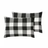 Hot Sale 😉 Ebony Plaid 2-Piece Microfiber White Pillowcase Pair by Harper Lane 👍