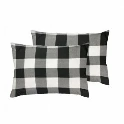 Hot Sale 😉 Ebony Plaid 2-Piece Microfiber White Pillowcase Pair by Harper Lane 👍