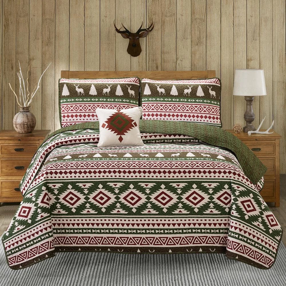 Deals ๐คฉ Deer Forest Multi 4-Piece Full/Queen Polyester Quilt Set by Harper Lane ๐ฅ 1 Deals ๐คฉ Deer Forest Multi 4-Piece Full/Queen Polyester Quilt Set by Harper Lane ๐ฅ
