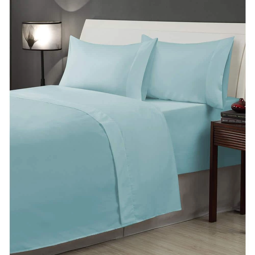 Brand new ๐ Solid 6-Piece Light Blue Microfiber Queen Sheet Set by Harper Lane ๐ 1 Brand new ๐ Solid 6-Piece Light Blue Microfiber Queen Sheet Set by Harper Lane ๐