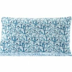 Wholesale 🔥 Anchors 4-Piece Blue Overlapping Coastal Microfiber Full Sheet by Harper Lane 👏 -Harper Lane Sales harper lane sheet sets 12999a 4f 1000