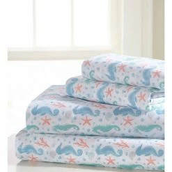 Coupon ⌛ Seahorse 4-Piece White Microfiber King Sheet set by Harper Lane 🎁 -Harper Lane Sales harper lane sheet sets 13006a 4f 1000