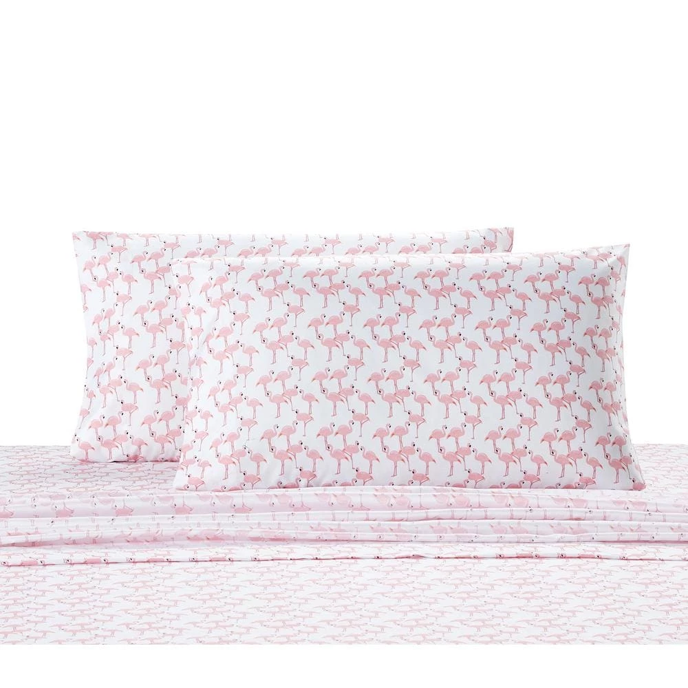 Best Sale ✔️ Flamingo 4-Piece White Microfiber King Sheet Set by Harper Lane ✔️ 1 Best Sale ✔️ Flamingo 4-Piece White Microfiber King Sheet Set by Harper Lane ✔️